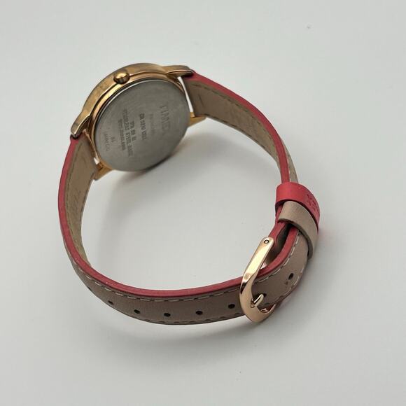 Timex Rose Gold Pink Leather 25mm Women’s Fashion Watch Working New Battery - Picture 5 of 8